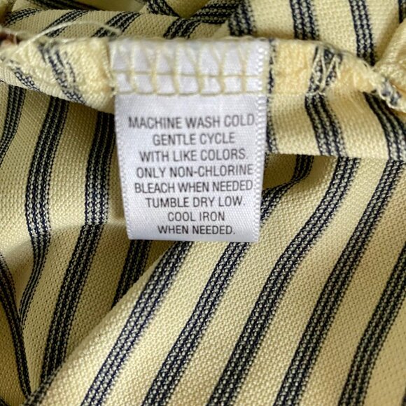 Greg Norman for Tasso Elba Five Iron Polo Shirt Play Dry Yellow Black Stripe - Picture 7 of 7